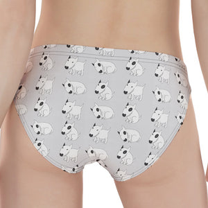 Doodle Bull Terrier Pattern Print Women's Panties