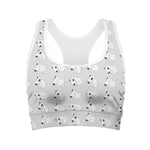 Doodle Bull Terrier Pattern Print Women's Sports Bra