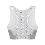 Doodle Bull Terrier Pattern Print Women's Sports Bra