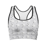 Doodle Bull Terrier Pattern Print Women's Sports Bra