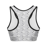 Doodle Bull Terrier Pattern Print Women's Sports Bra