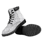 Doodle Bull Terrier Pattern Print Work Boots