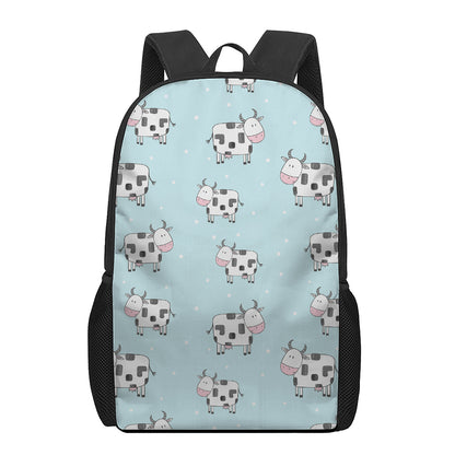 Doodle Cow Pattern Print 17 Inch Backpack