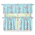 Doodle Cow Pattern Print 3 Piece Kitchen Curtains