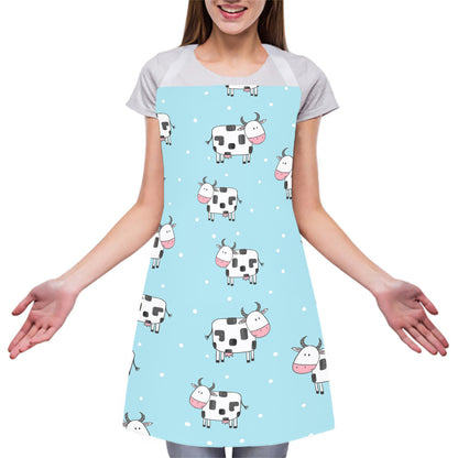 Doodle Cow Pattern Print Adjustable Apron