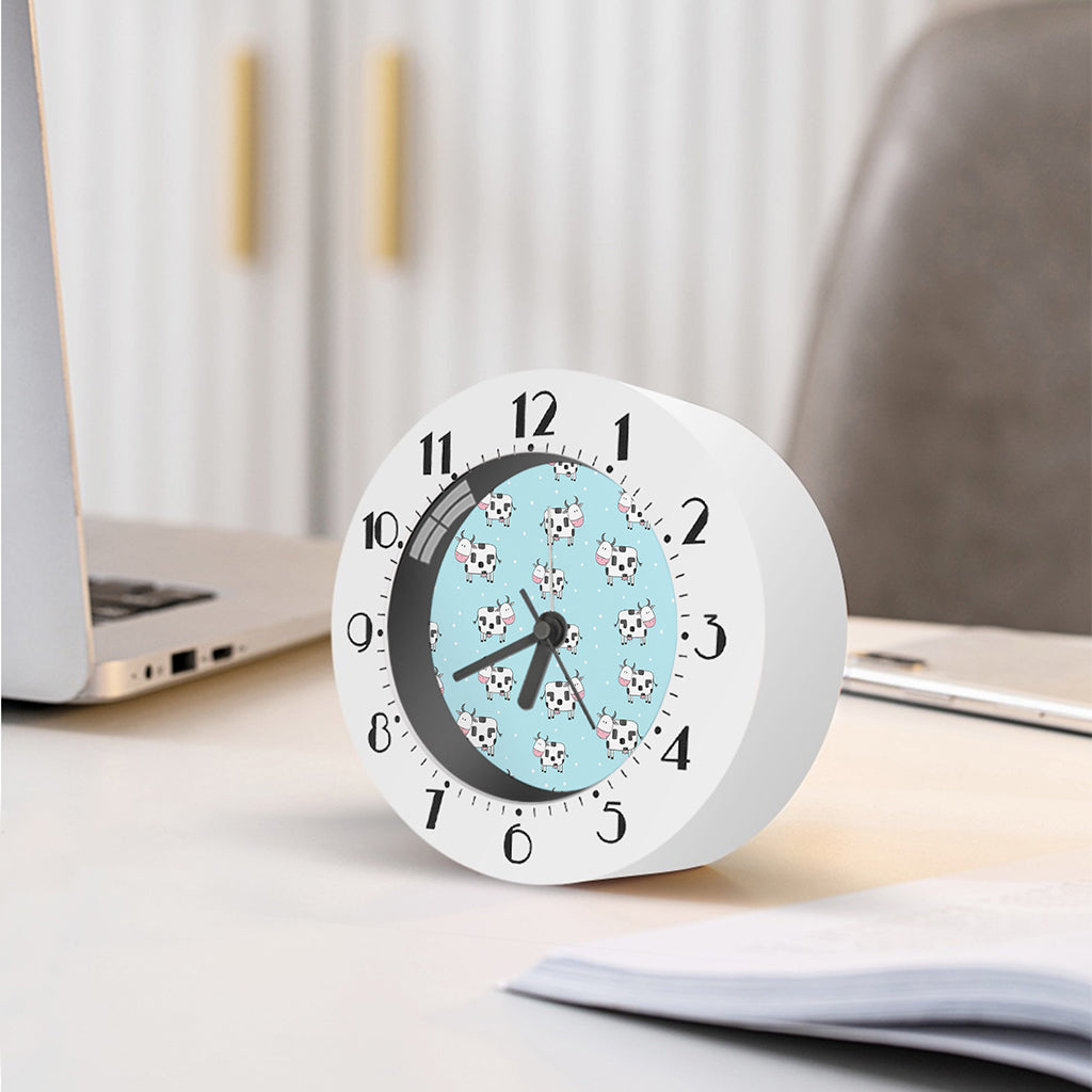 Doodle Cow Pattern Print Alarm Clock