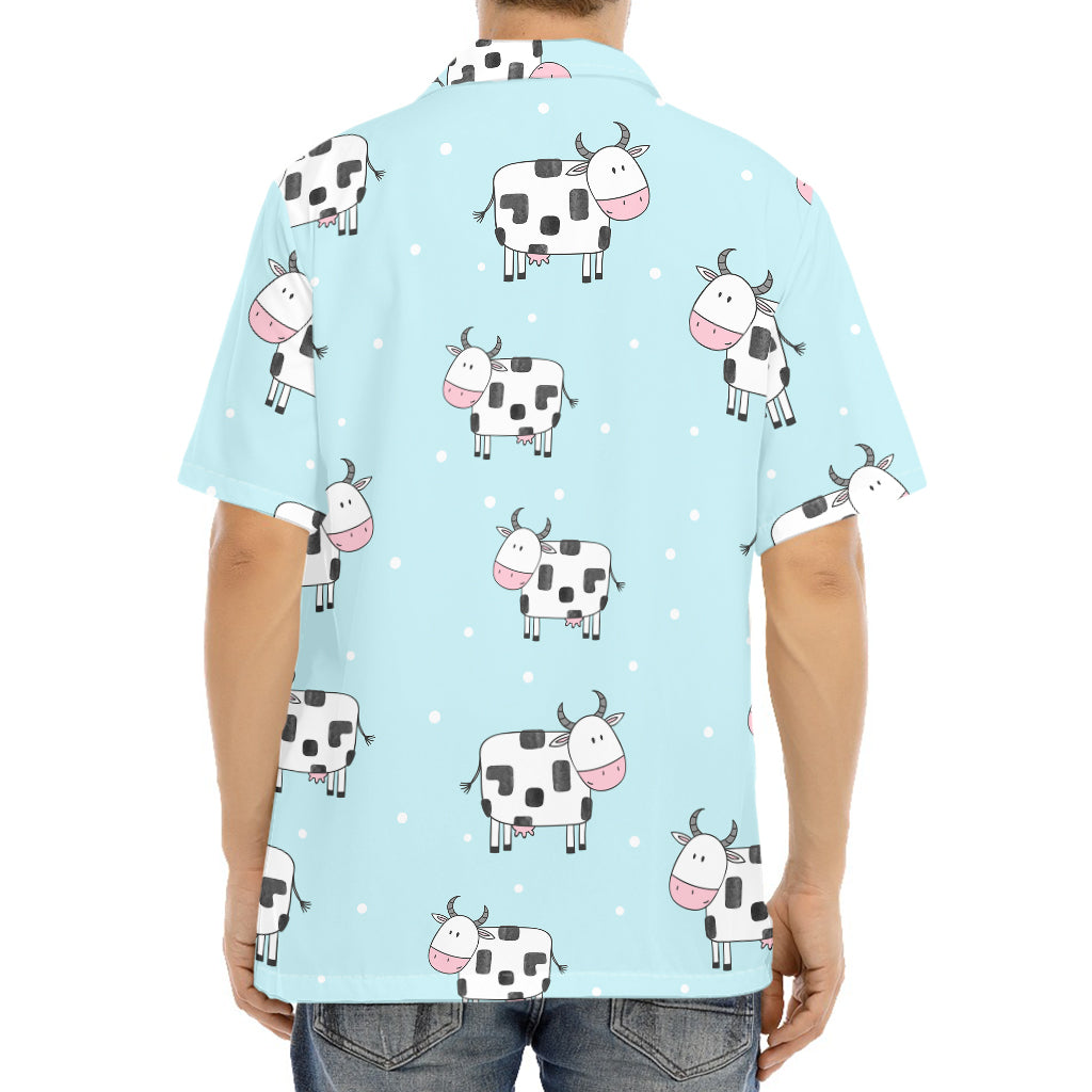 Doodle Cow Pattern Print Aloha Shirt