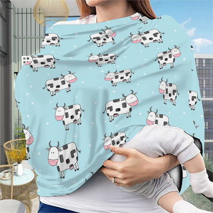 Doodle Cow Pattern Print Baby Seat Cover