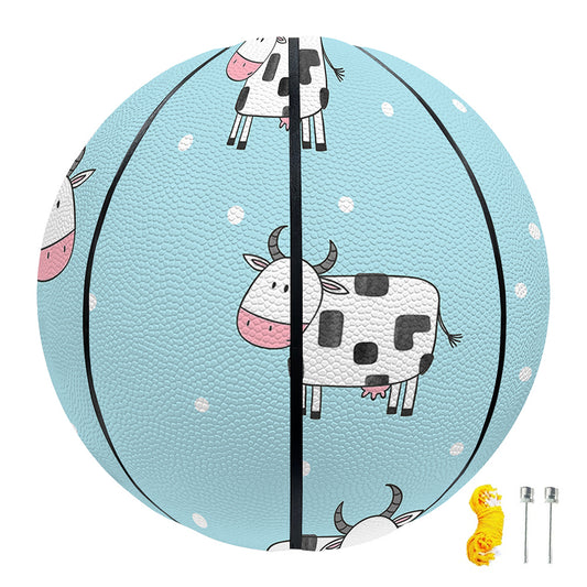 Doodle Cow Pattern Print Basketball