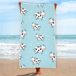 Doodle Cow Pattern Print Beach Towel