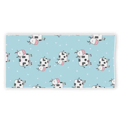 Doodle Cow Pattern Print Beach Towel