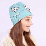 Doodle Cow Pattern Print Beanie
