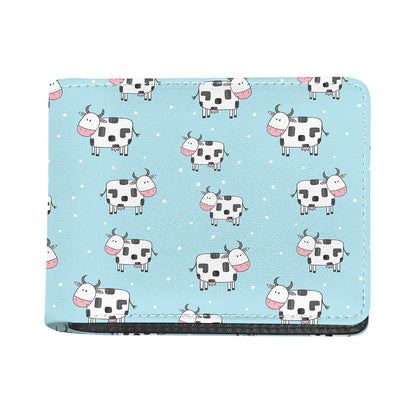 Doodle Cow Pattern Print Bifold Wallet