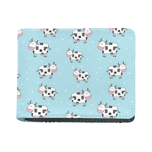 Doodle Cow Pattern Print Bifold Wallet