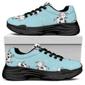 Doodle Cow Pattern Print Black Chunky Shoes