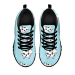 Doodle Cow Pattern Print Black Running Shoes