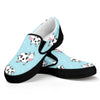 Doodle Cow Pattern Print Black Slip On Sneakers