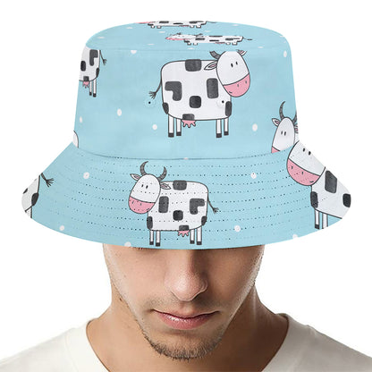 Doodle Cow Pattern Print Bucket Hat