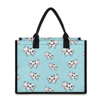 Doodle Cow Pattern Print Canvas Tote Bag