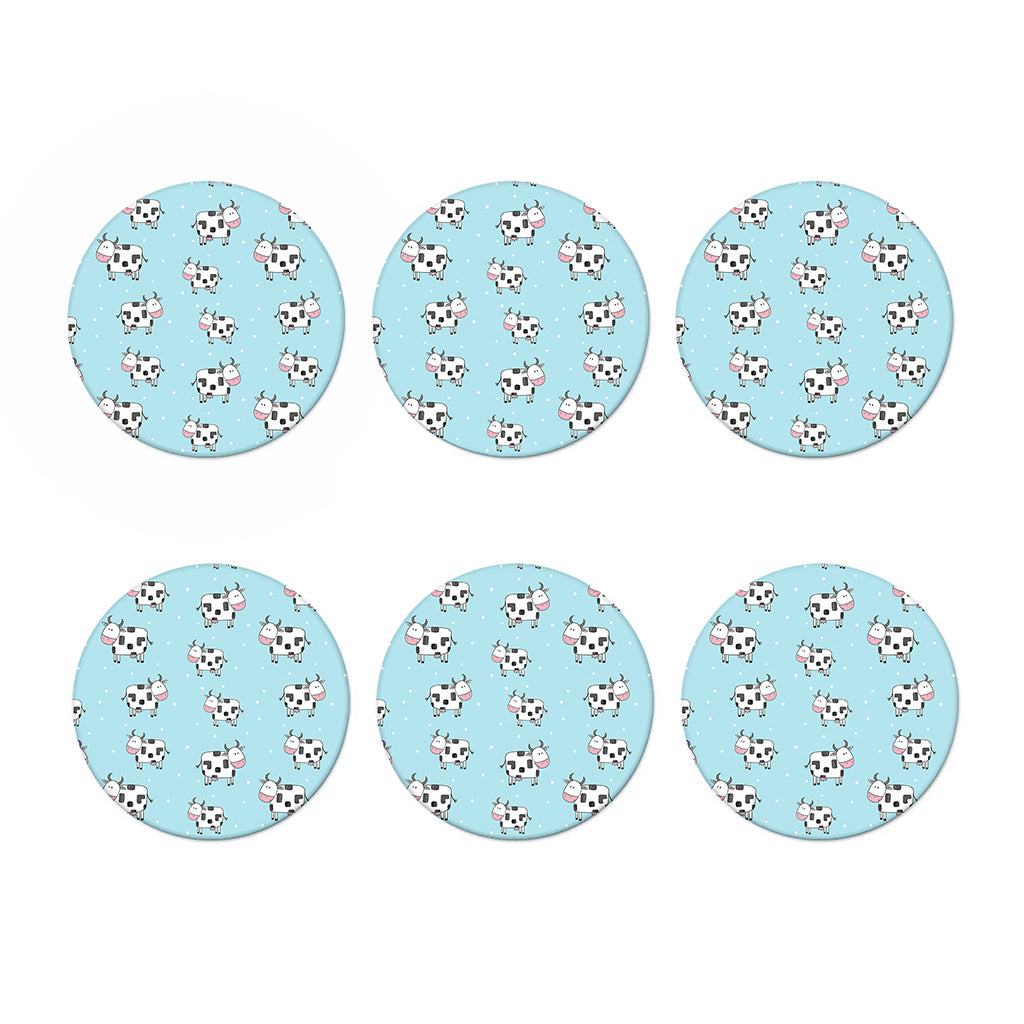 Doodle Cow Pattern Print Coaster Set