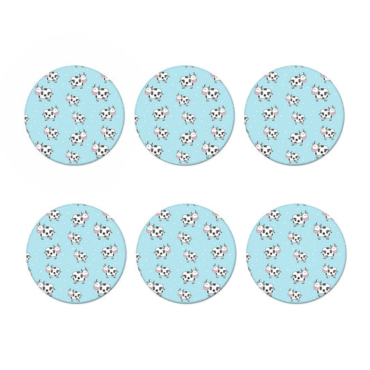 Doodle Cow Pattern Print Coaster Set