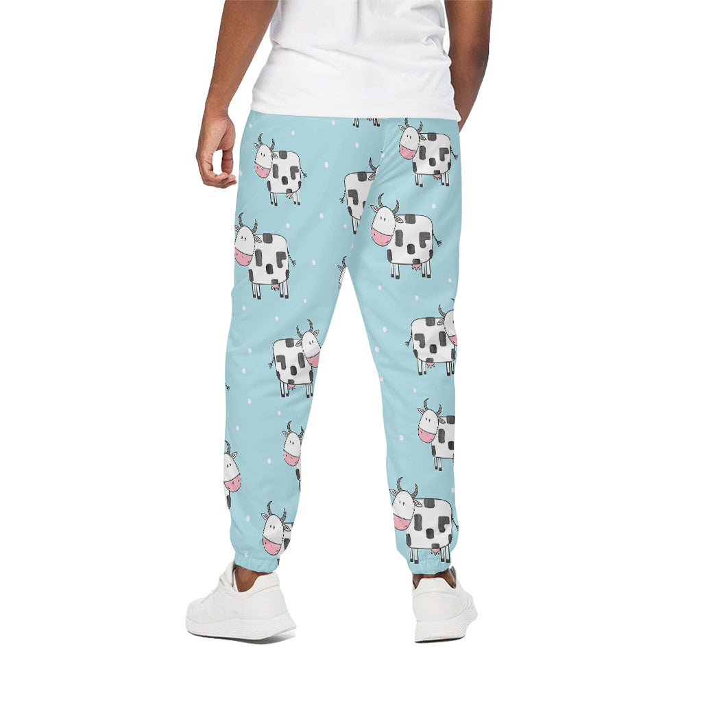 Doodle Cow Pattern Print Cotton Pants