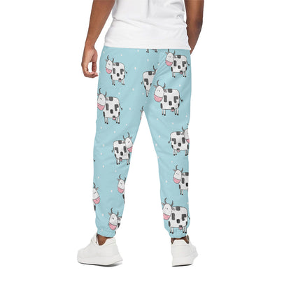 Doodle Cow Pattern Print Cotton Pants