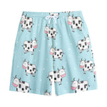 Doodle Cow Pattern Print Cotton Shorts