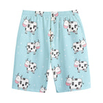 Doodle Cow Pattern Print Cotton Shorts