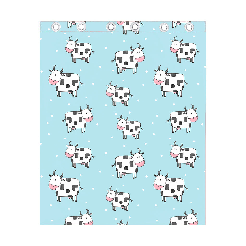 Doodle Cow Pattern Print Curtain