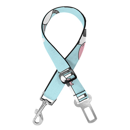 Doodle Cow Pattern Print Dog Seat Belt