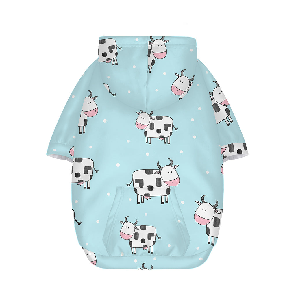 Doodle Cow Pattern Print Dog Zip Up Hoodie
