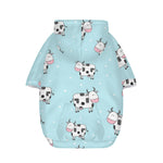 Doodle Cow Pattern Print Dog Zip Up Hoodie