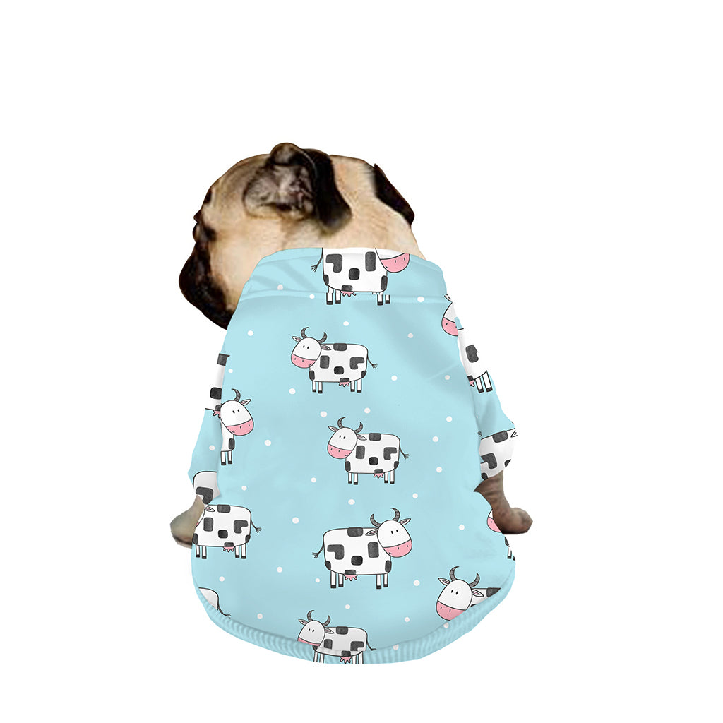 Doodle Cow Pattern Print Dog Zip Up Jacket