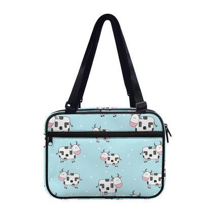 Doodle Cow Pattern Print Double Strap Bible Bag