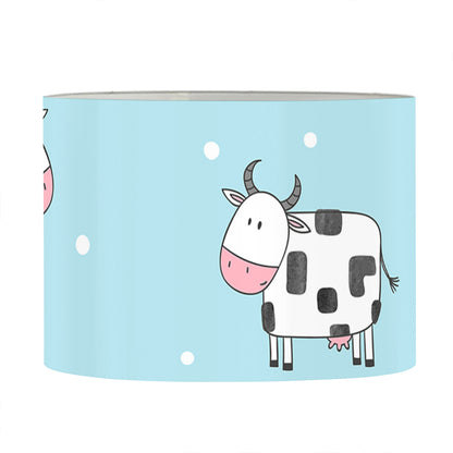 Doodle Cow Pattern Print Drum Lamp Shade