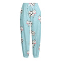 Doodle Cow Pattern Print Fleece Lined Knit Pants