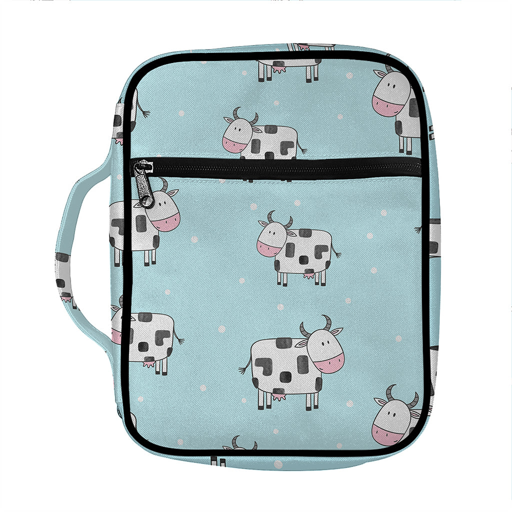 Doodle Cow Pattern Print Front Pocket Bible Bag