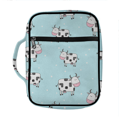 Doodle Cow Pattern Print Front Pocket Bible Bag
