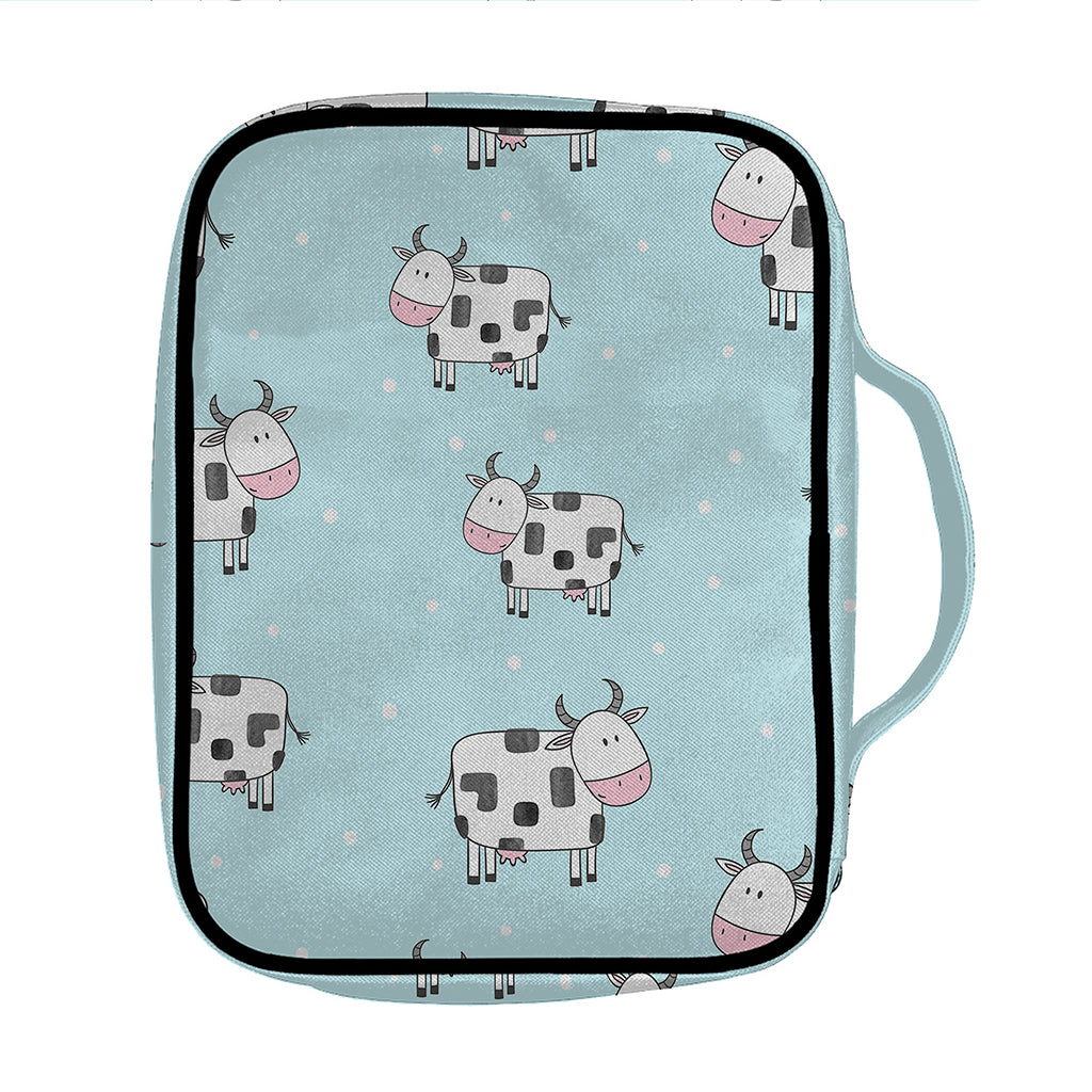 Doodle Cow Pattern Print Front Pocket Bible Bag
