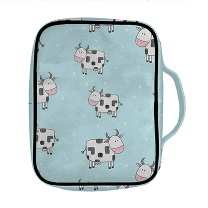 Doodle Cow Pattern Print Front Pocket Bible Bag