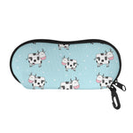 Doodle Cow Pattern Print Glasses Case