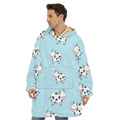 Doodle Cow Pattern Print Hoodie Blanket