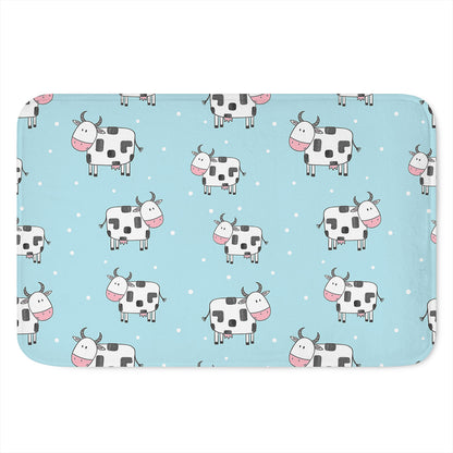 Doodle Cow Pattern Print Indoor Door Mat