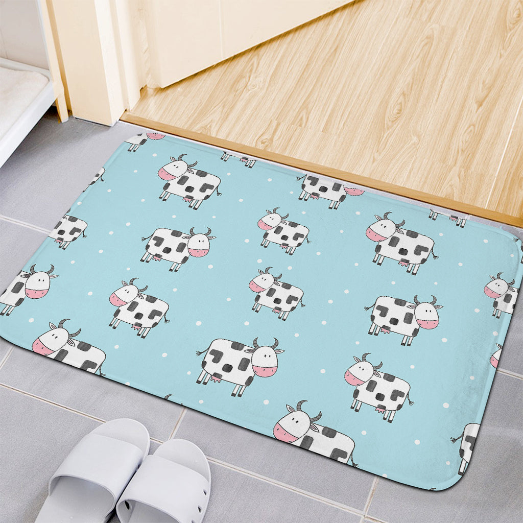 Doodle Cow Pattern Print Indoor Door Mat