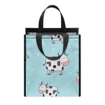Doodle Cow Pattern Print Insulated Lunch Tote