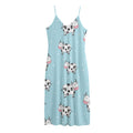 Doodle Cow Pattern Print Jersey Midi Cami Dress