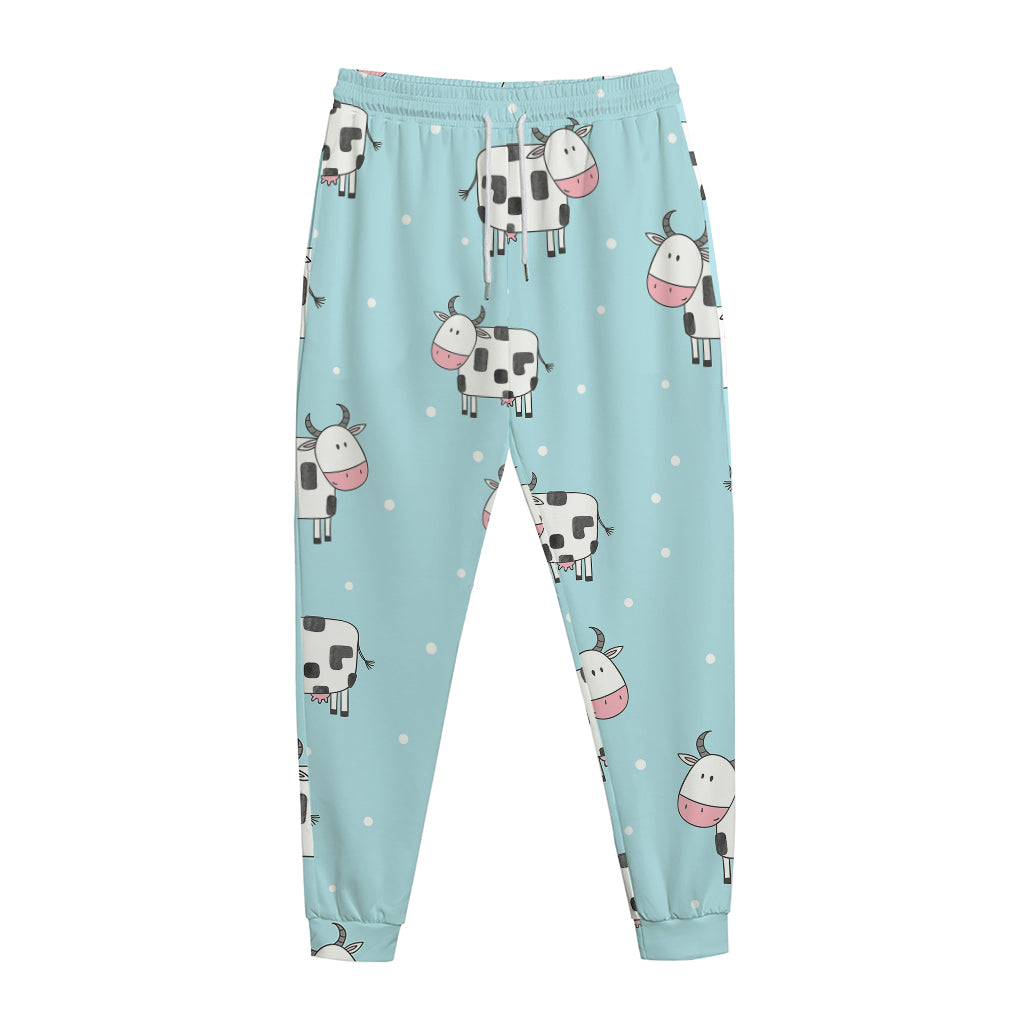 Doodle Cow Pattern Print Jogger Pants