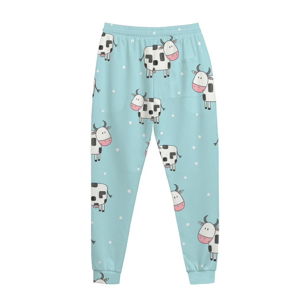 Doodle Cow Pattern Print Jogger Pants