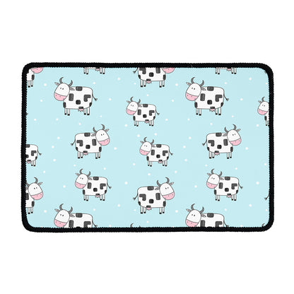 Doodle Cow Pattern Print Kitchen Mat